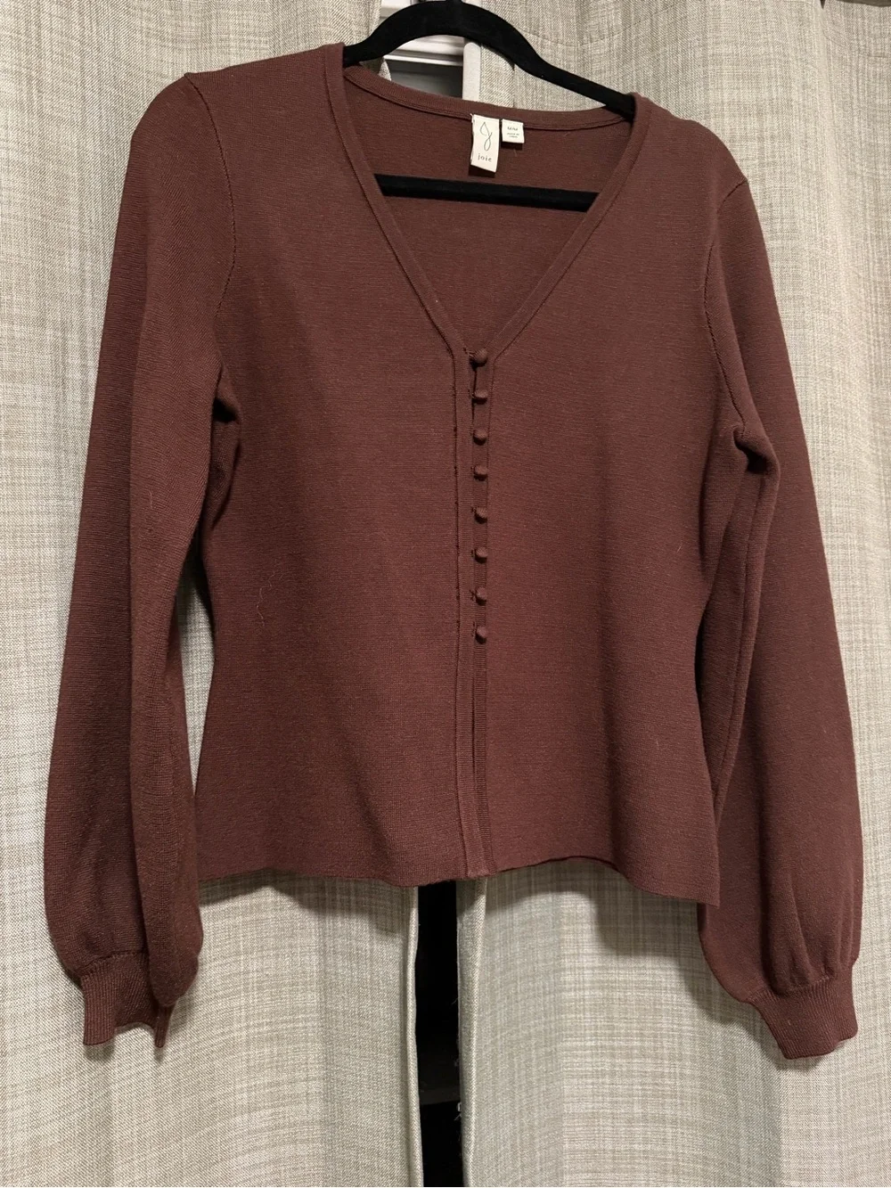 Joie Women's V-Neck Sweater in Mauve Brown